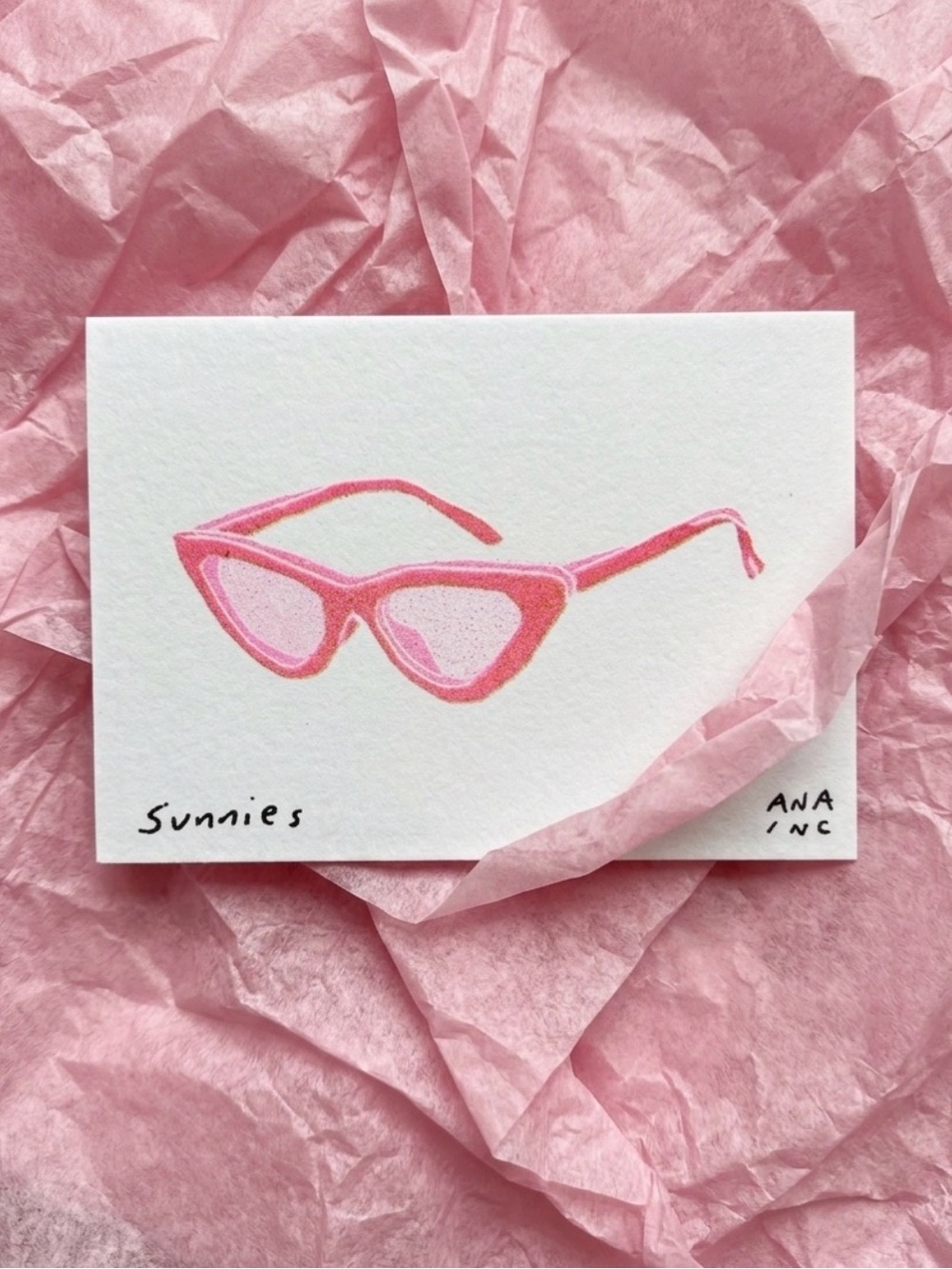 Pink Cat-Eye Sunglasses Ana Inciardi Print